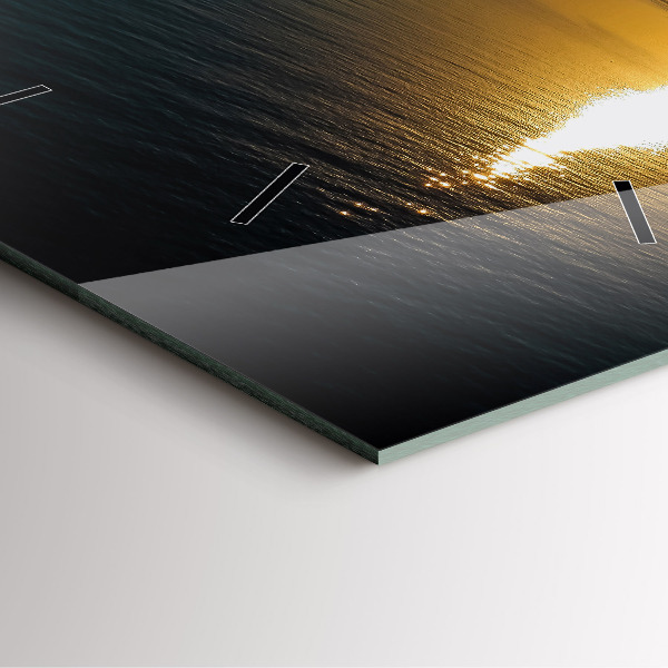 Wanduhr quadratisch Landschaft bei Sonnenaufgang