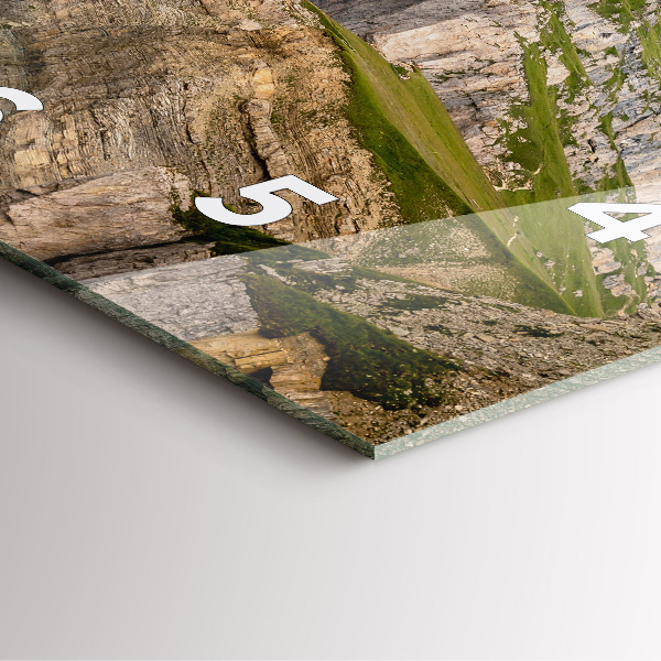 Wanduhr quadratisch Felsige Berge