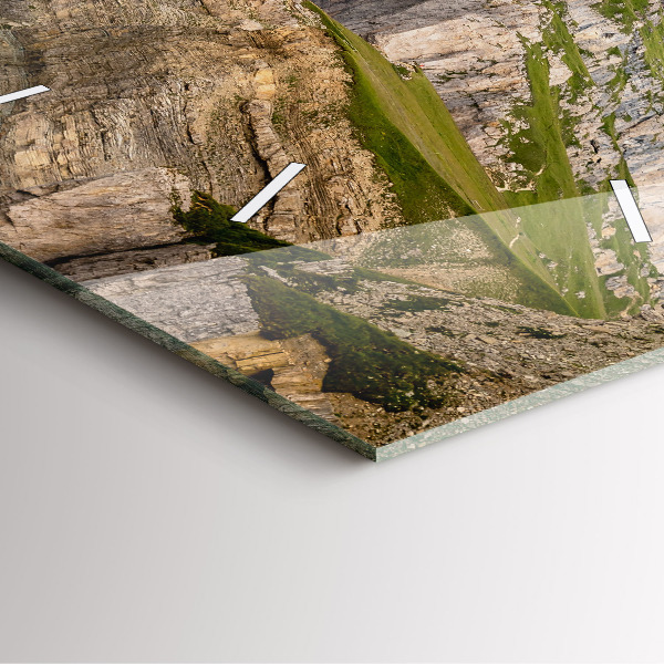 Wanduhr quadratisch Felsige Berge