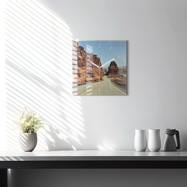 Wanduhr quadratisch Die Route 66 in den USA