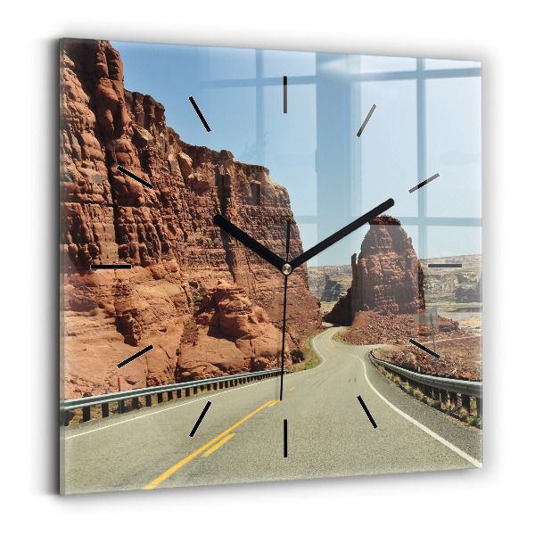 Wanduhr quadratisch Die Route 66 in den USA