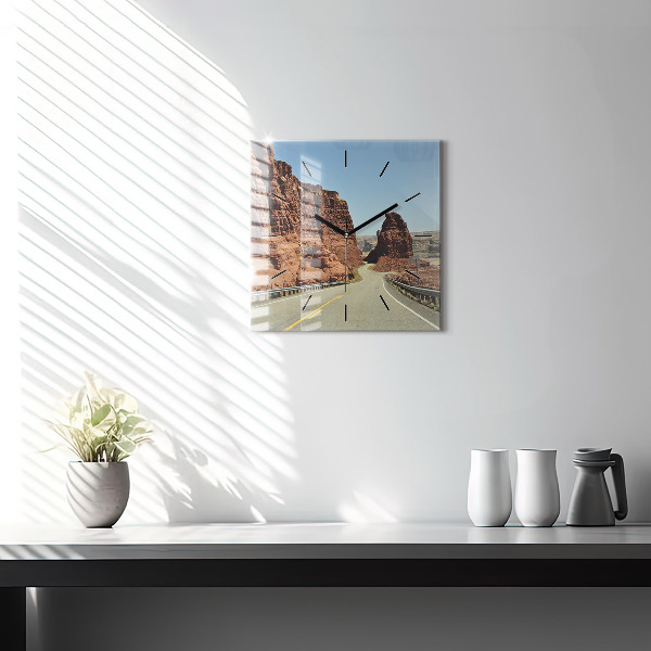 Wanduhr quadratisch Die Route 66 in den USA