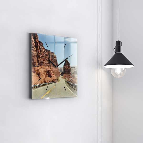 Wanduhr quadratisch Die Route 66 in den USA