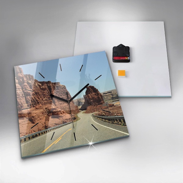 Wanduhr quadratisch Die Route 66 in den USA