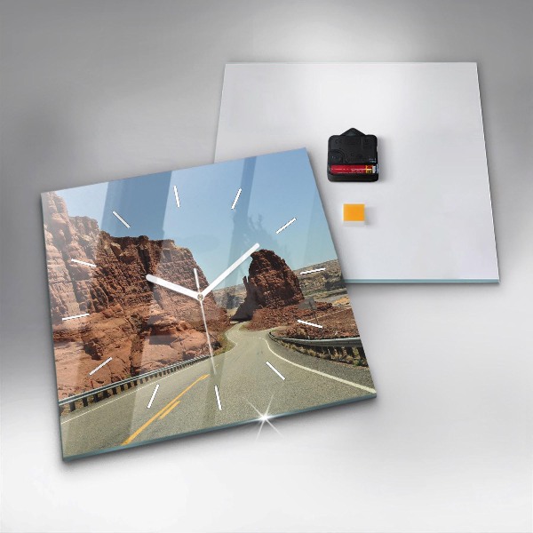 Wanduhr quadratisch Die Route 66 in den USA