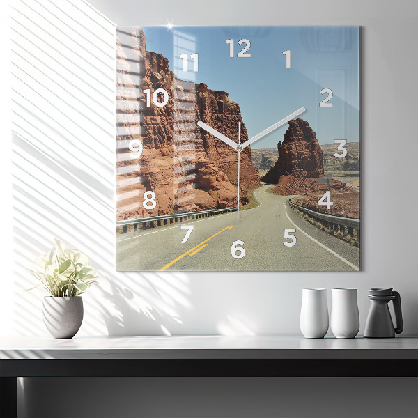 Wanduhr quadratisch Die Route 66 in den USA