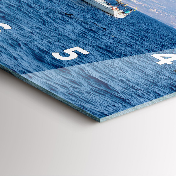 Wanduhr quadratisch mit motiv Yacht auf Teneriffa