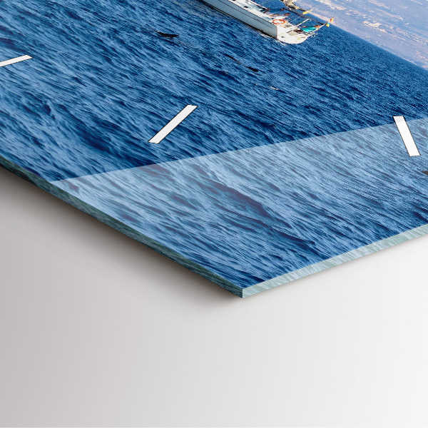 Wanduhr quadratisch mit motiv Yacht auf Teneriffa