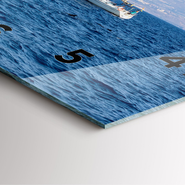 Wanduhr quadratisch mit motiv Yacht auf Teneriffa