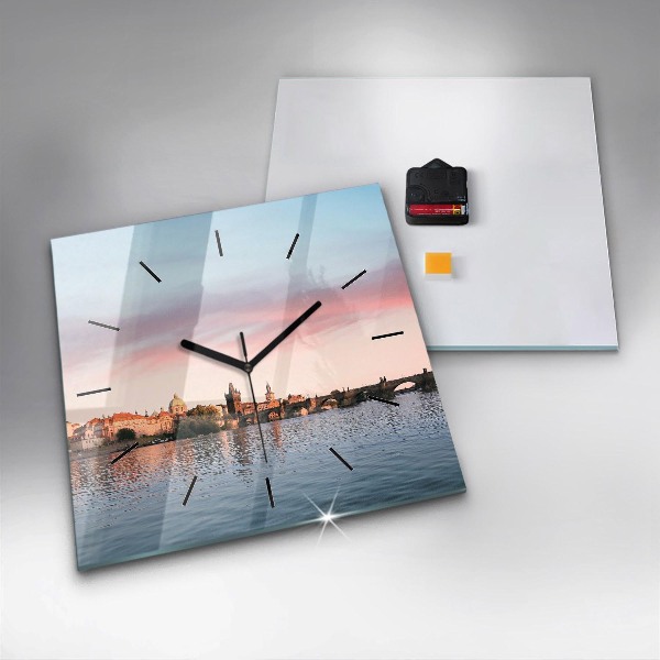 Wanduhr modern quadratisch Karlsbrücke in Prag