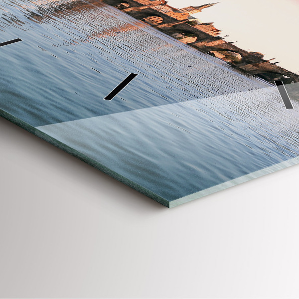 Wanduhr modern quadratisch Karlsbrücke in Prag