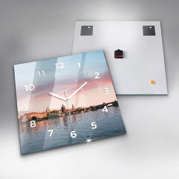 Wanduhr modern quadratisch Karlsbrücke in Prag
