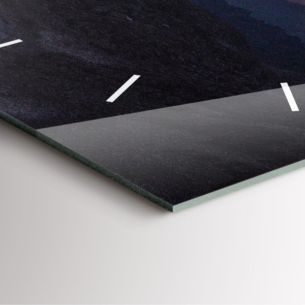 Wanduhr quadratisch Berge bei Sonnenuntergang