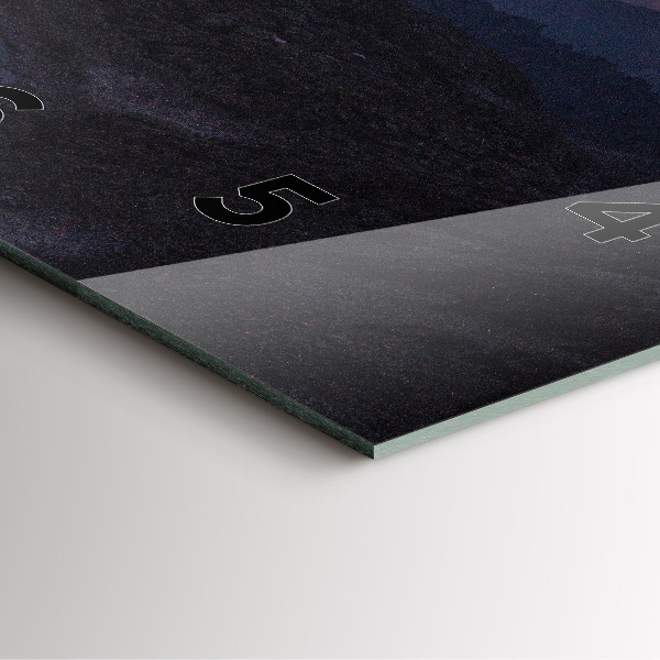 Wanduhr quadratisch Berge bei Sonnenuntergang