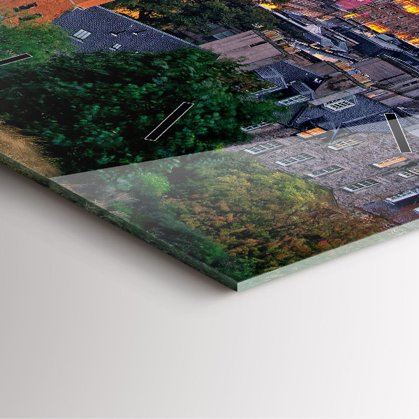 Wanduhr modern quadratisch Edinburgh vom Calton Hill aus