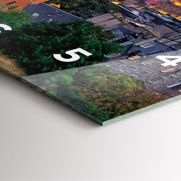 Wanduhr modern quadratisch Edinburgh vom Calton Hill aus