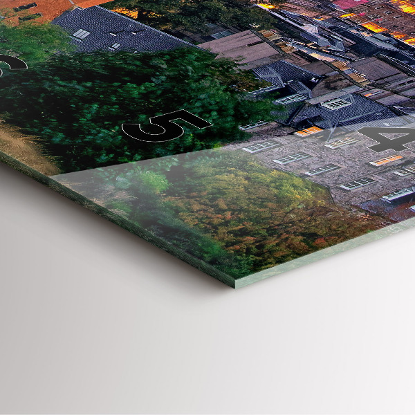 Wanduhr modern quadratisch Edinburgh vom Calton Hill aus