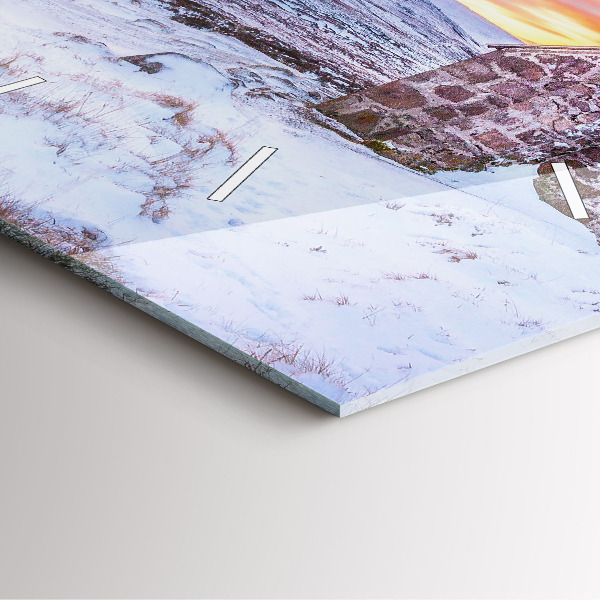 Wanduhr modern quadratisch Hütte in den Bergen