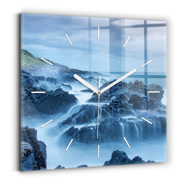 Wanduhr quadratisch Leuchtturm