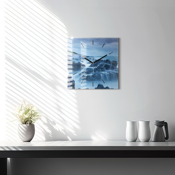 Wanduhr quadratisch Leuchtturm