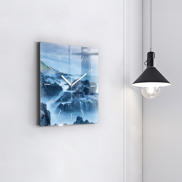 Wanduhr quadratisch Leuchtturm