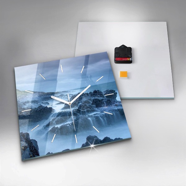 Wanduhr quadratisch Leuchtturm