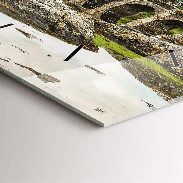 Wanduhr quadratisch Schloss Eilean Donan in Schottland