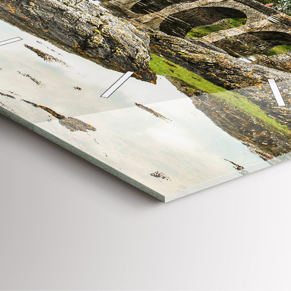 Wanduhr quadratisch Schloss Eilean Donan in Schottland