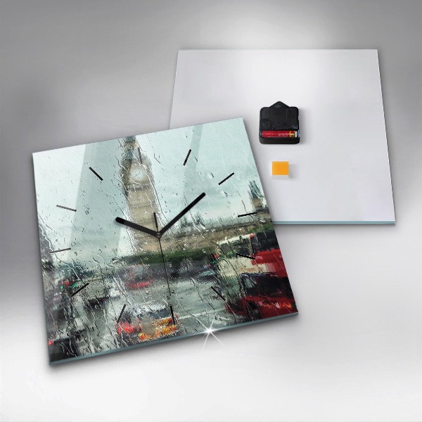 Wanduhr quadratisch Verregnetes London