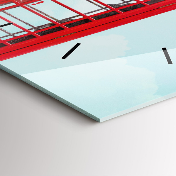 Wanduhr quadratisch Telefonzelle