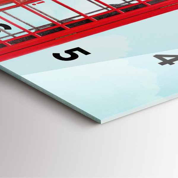 Wanduhr quadratisch Telefonzelle