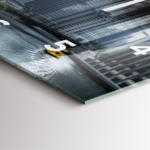 Wanduhr modern quadratisch Boot mit Panoramablick auf die Stadt