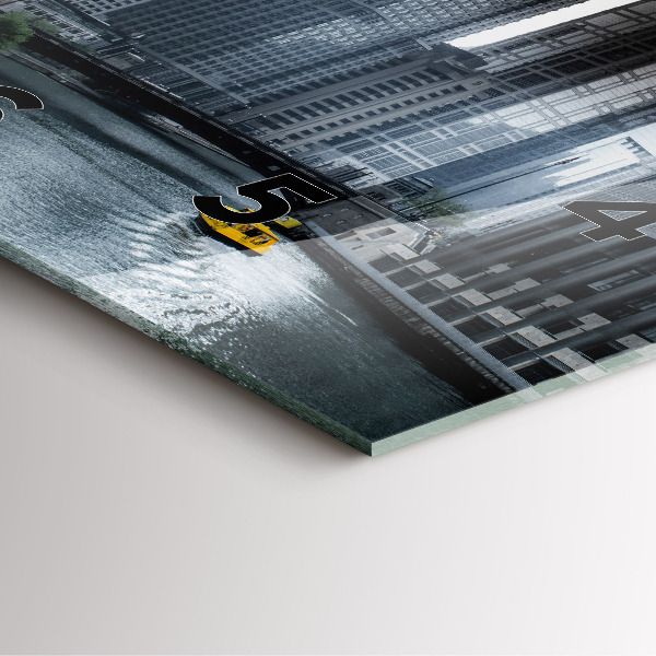 Wanduhr modern quadratisch Boot mit Panoramablick auf die Stadt