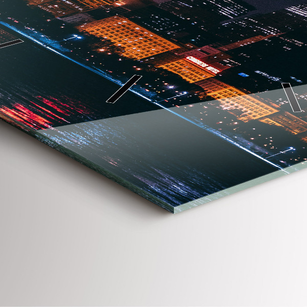 Wanduhr quadratisch Chicago Stadtbild