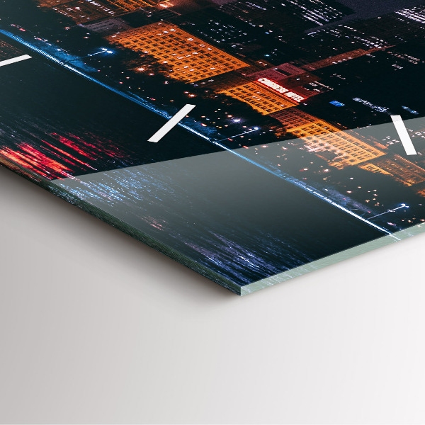 Wanduhr quadratisch Chicago Stadtbild