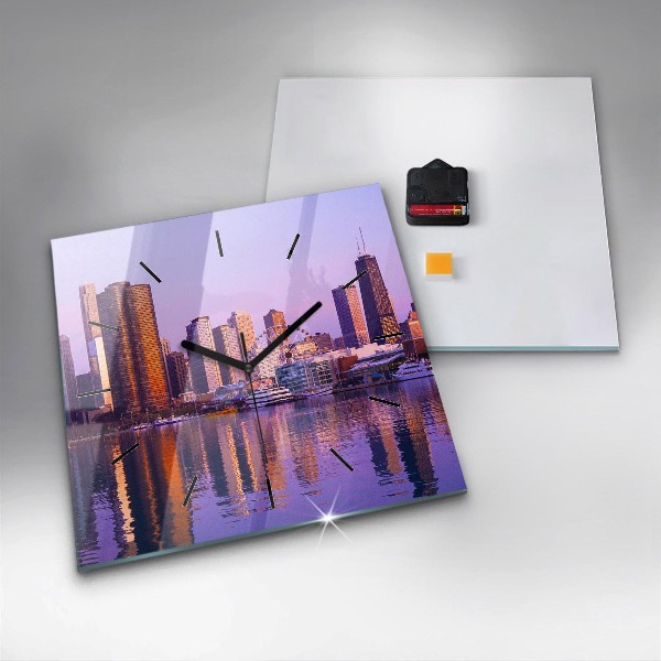 Wanduhr quadratisch Blick auf US-Wolkenkratzer