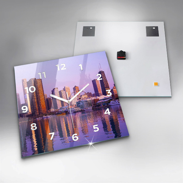 Wanduhr quadratisch Blick auf US-Wolkenkratzer
