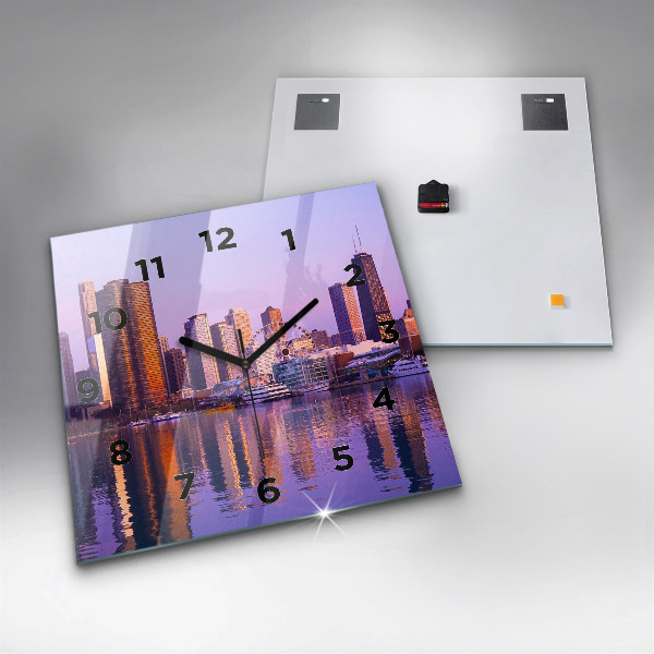 Wanduhr quadratisch Blick auf US-Wolkenkratzer