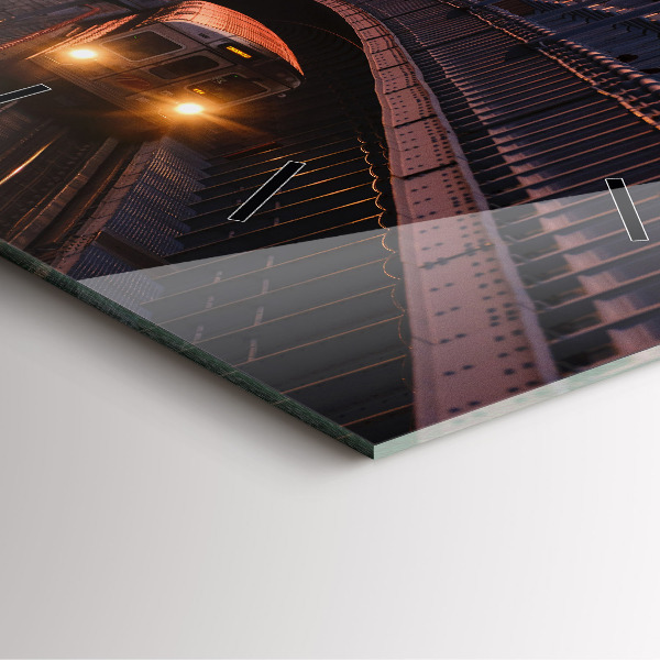 Wanduhr modern quadratisch Benjamin-Franklin-Brücke