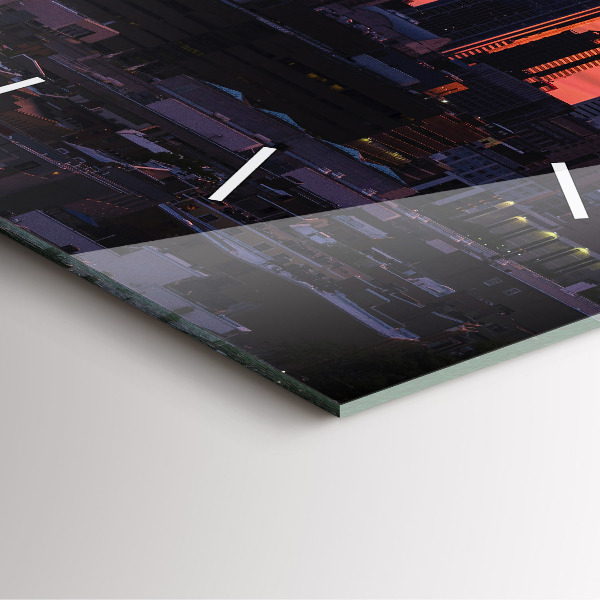 Wanduhr quadratisch mit motiv Skyline von Philadelphia