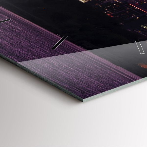 Wanduhr quadratisch mit motiv Philadelphia Stadtpanorama