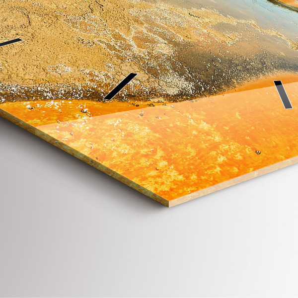 Wanduhr quadratisch mit motiv See mit Bergen