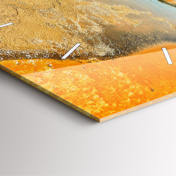 Wanduhr quadratisch mit motiv See mit Bergen