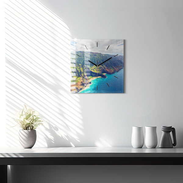Wanduhr quadratisch mit motiv Hawaiianisches Meer