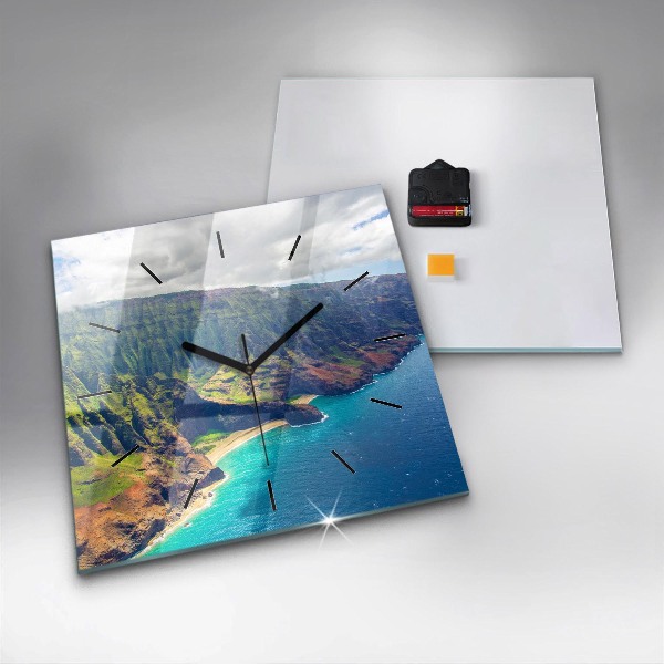 Wanduhr quadratisch mit motiv Hawaiianisches Meer