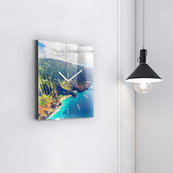 Wanduhr quadratisch mit motiv Hawaiianisches Meer