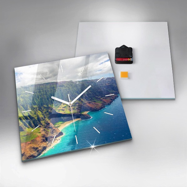 Wanduhr quadratisch mit motiv Hawaiianisches Meer