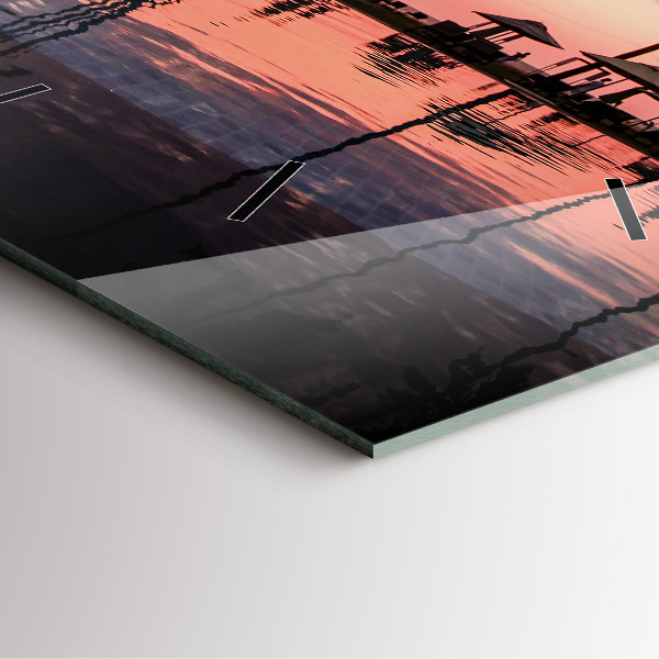 Wanduhr modern quadratisch Palmen auf Hawaii