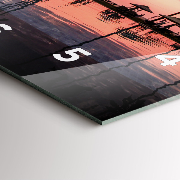 Wanduhr modern quadratisch Palmen auf Hawaii