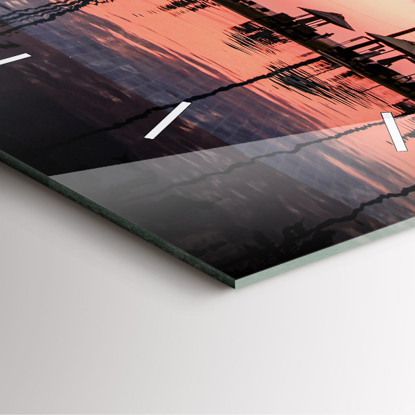 Wanduhr modern quadratisch Palmen auf Hawaii